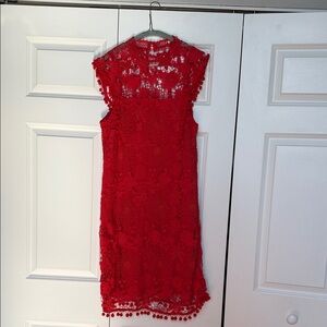 Elegant Red Lace Dress
